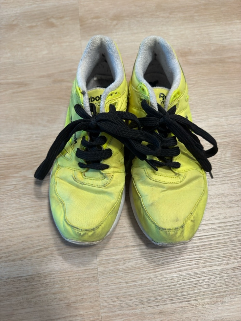 Reebok  Neon Yellow Sneakers with Black Laces
